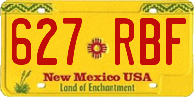 NM license plate 627RBF