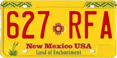 NM license plate 627RFA