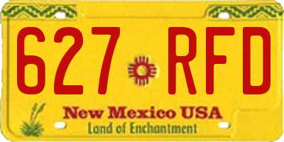 NM license plate 627RFD