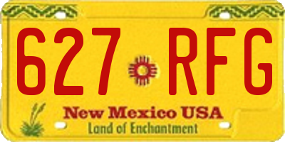 NM license plate 627RFG
