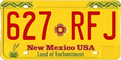 NM license plate 627RFJ
