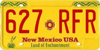 NM license plate 627RFR