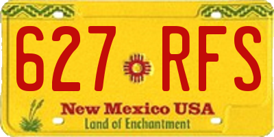 NM license plate 627RFS