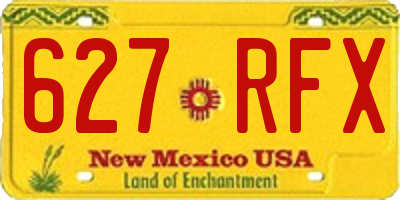 NM license plate 627RFX