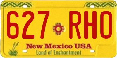 NM license plate 627RHO