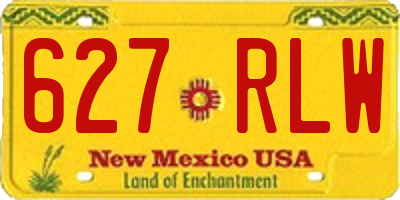 NM license plate 627RLW