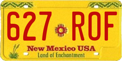 NM license plate 627ROF