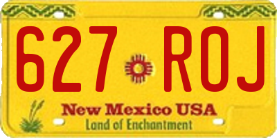 NM license plate 627ROJ
