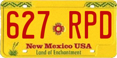 NM license plate 627RPD