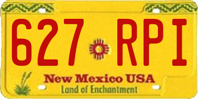 NM license plate 627RPI