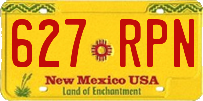 NM license plate 627RPN