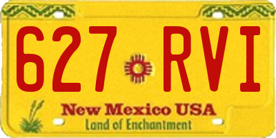 NM license plate 627RVI