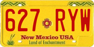 NM license plate 627RYW