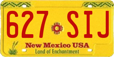 NM license plate 627SIJ