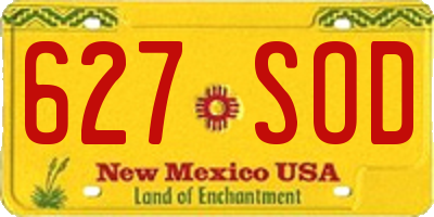 NM license plate 627SOD
