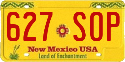 NM license plate 627SOP