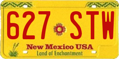 NM license plate 627STW