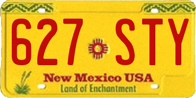 NM license plate 627STY