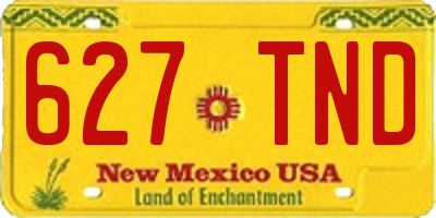 NM license plate 627TND