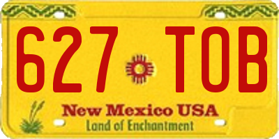 NM license plate 627TOB