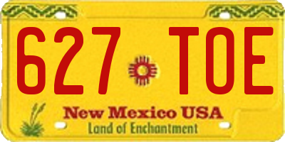 NM license plate 627TOE