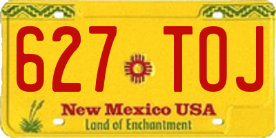 NM license plate 627TOJ