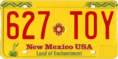 NM license plate 627TOY