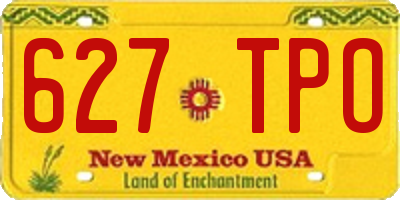 NM license plate 627TPO