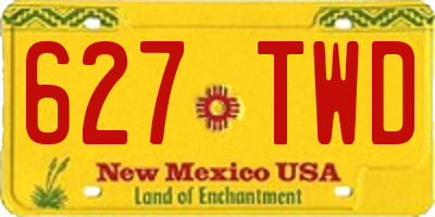 NM license plate 627TWD