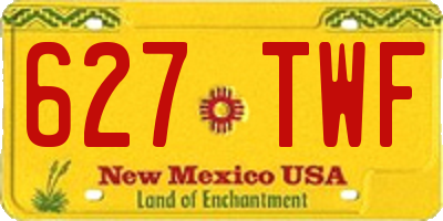 NM license plate 627TWF