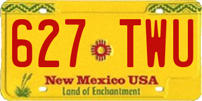 NM license plate 627TWU