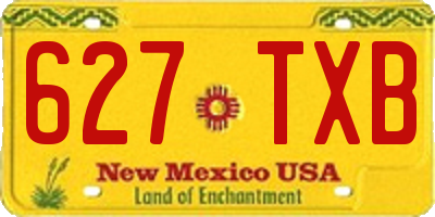 NM license plate 627TXB