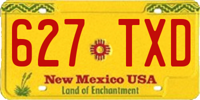 NM license plate 627TXD