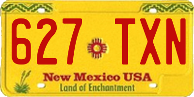 NM license plate 627TXN
