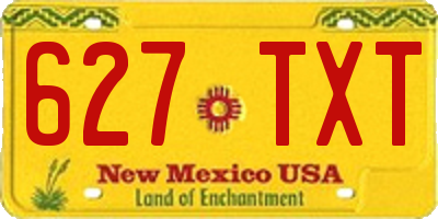 NM license plate 627TXT