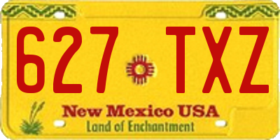 NM license plate 627TXZ