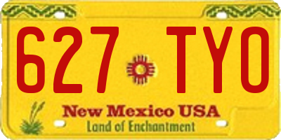 NM license plate 627TYO