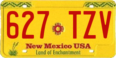 NM license plate 627TZV