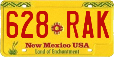 NM license plate 628RAK