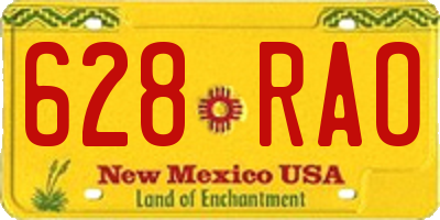 NM license plate 628RAO