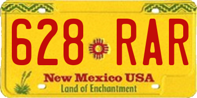 NM license plate 628RAR