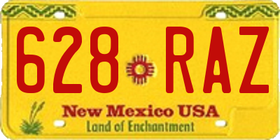 NM license plate 628RAZ