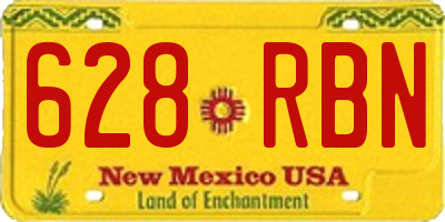 NM license plate 628RBN