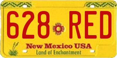 NM license plate 628RED