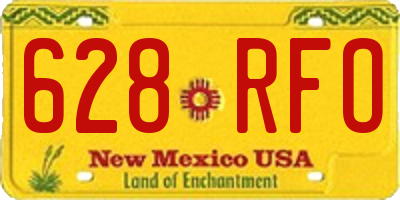 NM license plate 628RFO
