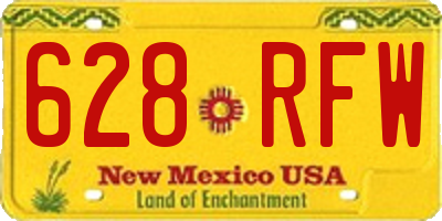 NM license plate 628RFW