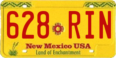 NM license plate 628RIN