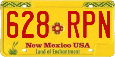 NM license plate 628RPN