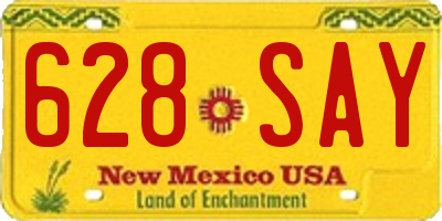 NM license plate 628SAY