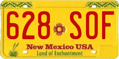 NM license plate 628SOF